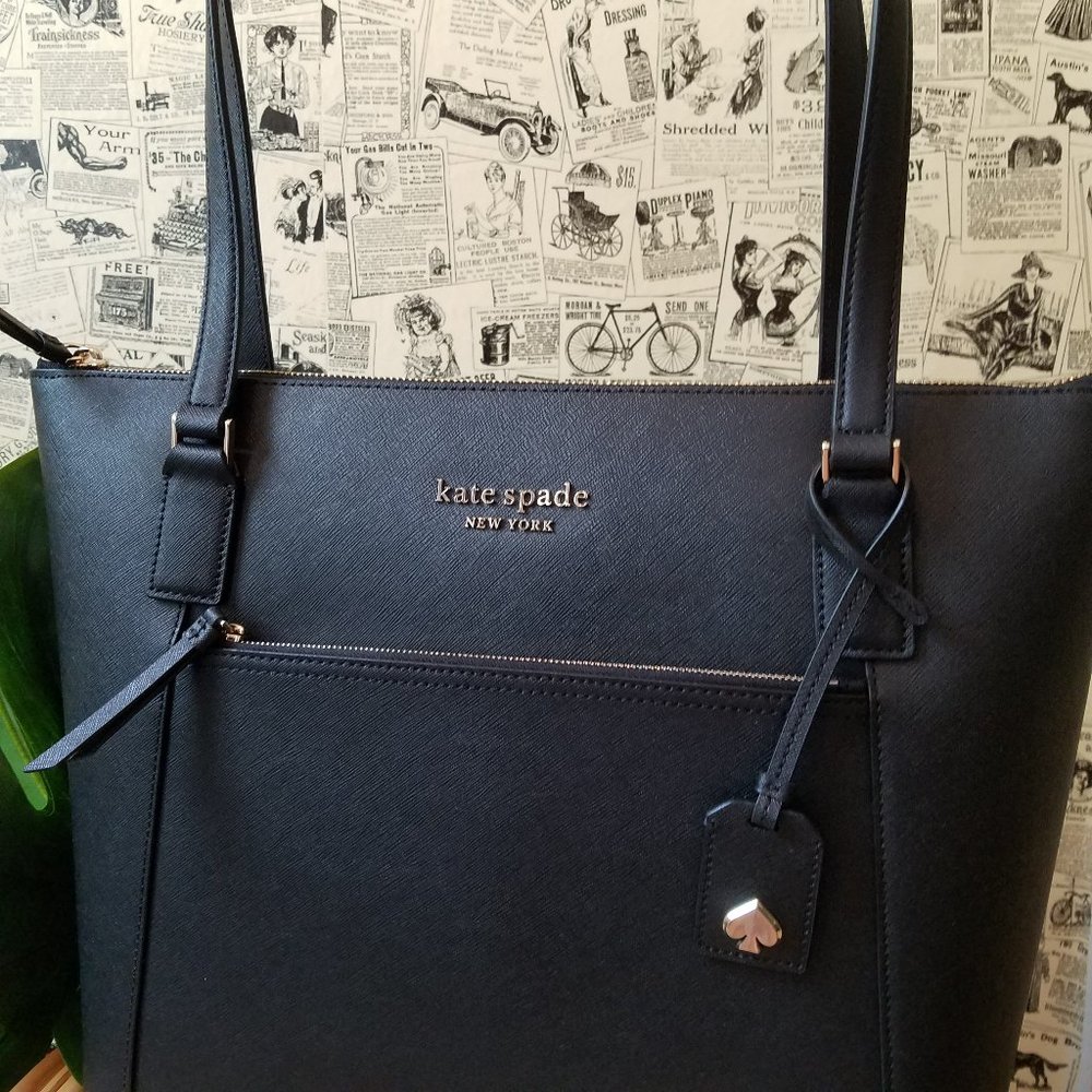 Kate Spade Cameron Large Pocket Tote Black Zipper - Picture 10 of 10
